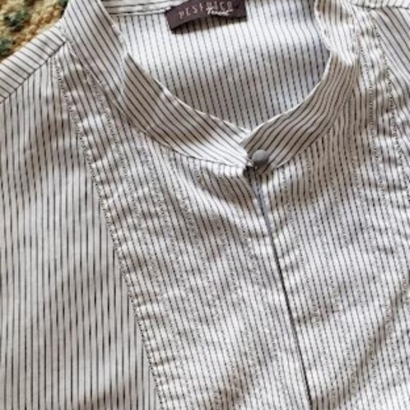 Peserico Tricot Long Sleeve with Light Silver Decorations Fitted Shirt (made in - Picture 2 of 2